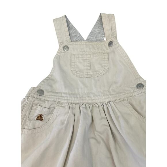 Vintage Y2K Baby Gap Romper Dress Overalls Khaki Cotton Lined size 6-12 months - Picture 6 of 13